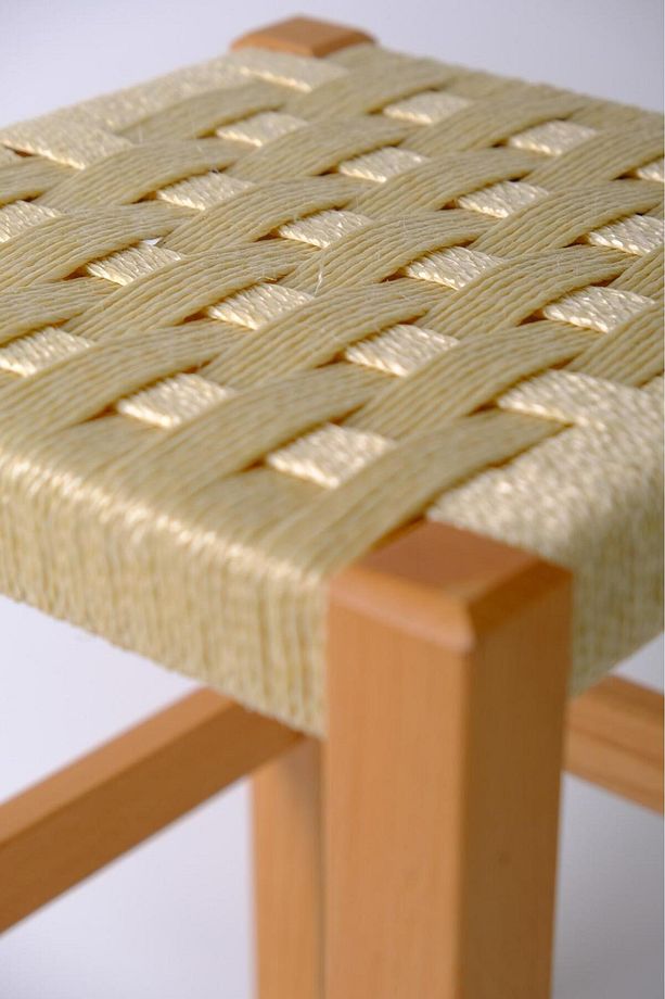 Ahşap Hasır Örgülü Tabure Mutfak/Balkon/Piknik Masa Taburesi 45 cm - 2