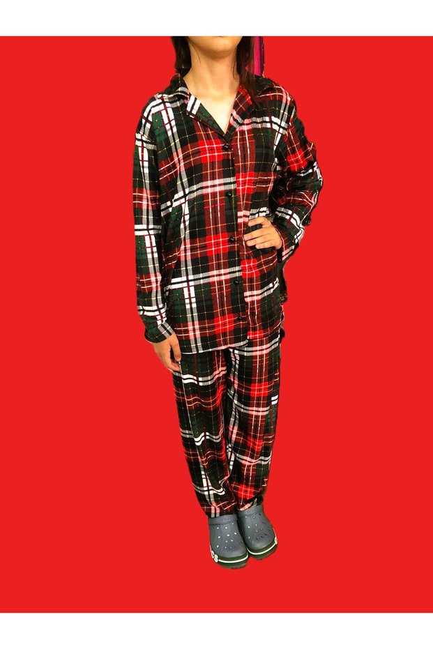 Pijama Set Suet Fabric Plaid