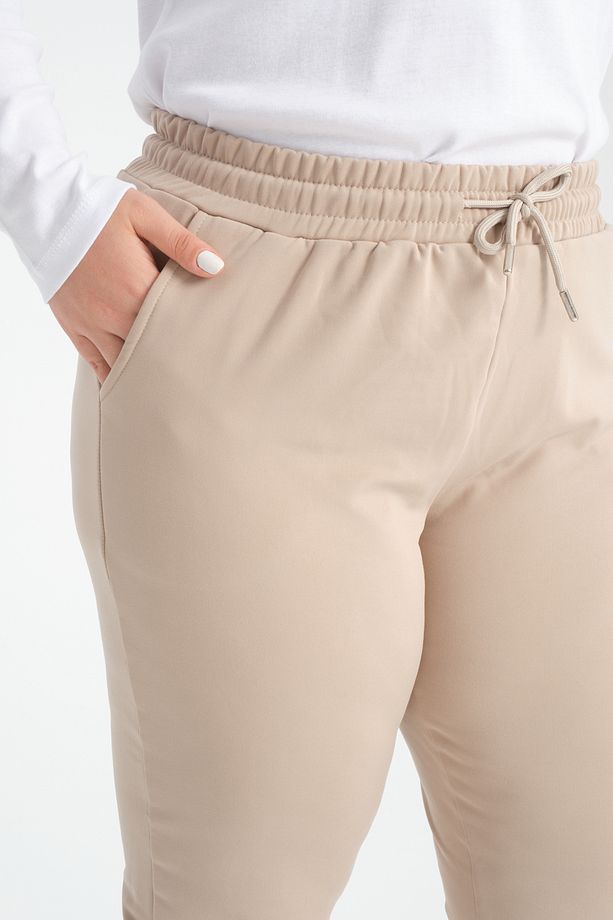 Curve Kışlık Jogger Cepli Dalgıç Kumaş Şardonlu Polar Eşofman Altı - 2