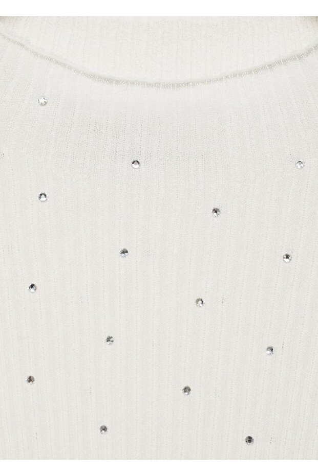 Kordelzugpullover mit Strassdetails - 5