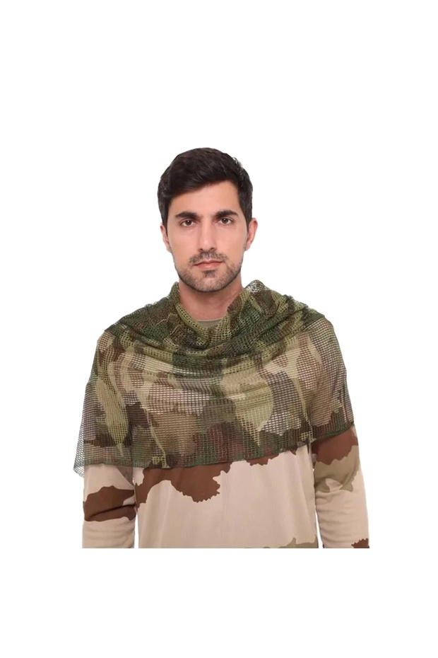 Askeri Kamuflaj Kare Fileli Askeri Şal, Fileli Puşi, Gizlenme Ağı Tactical File Fular - 2