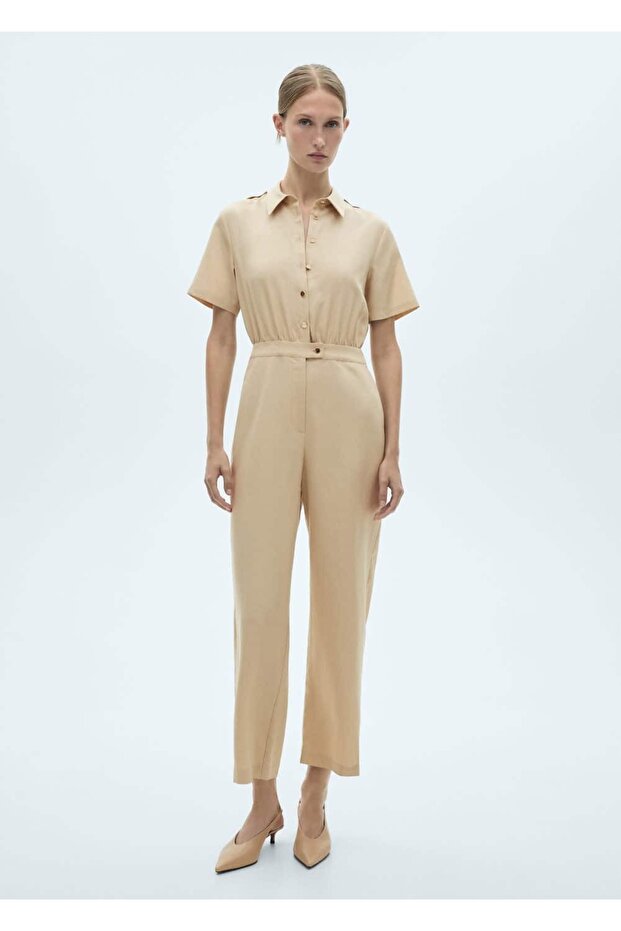 Lyocell gömlek yaka tulum - 2