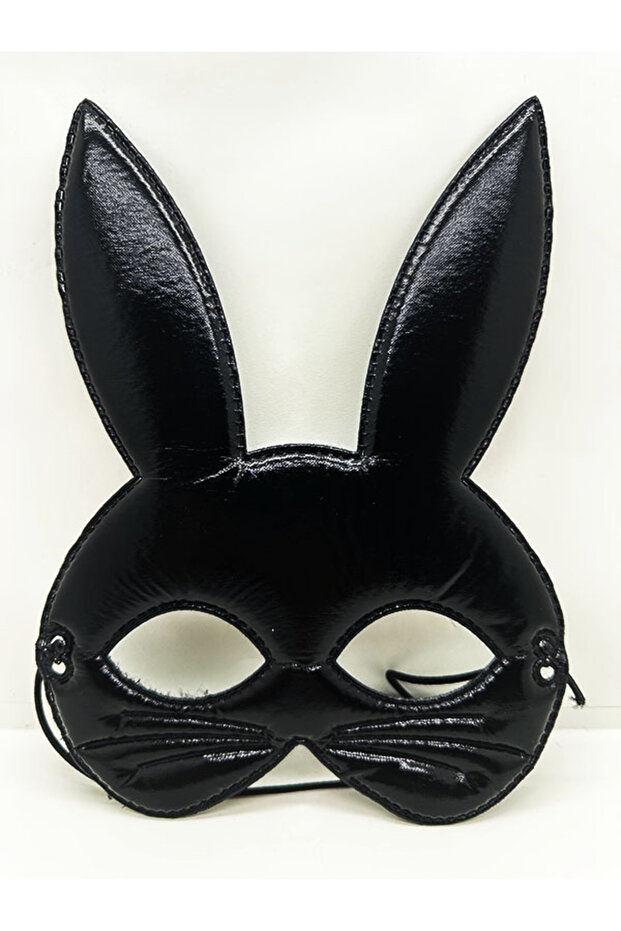 Eva Rabbit Mask Made of Black Color Fabric Material 19X15 cm (4940)