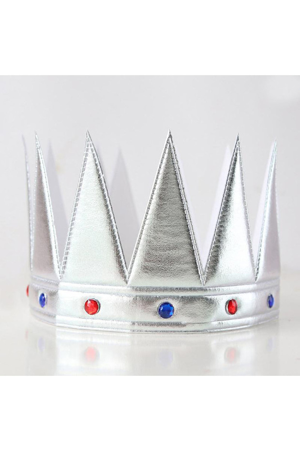 Silver Color Eva Soft King Royal Crown Adult Child Compatible 55 cm (4940)