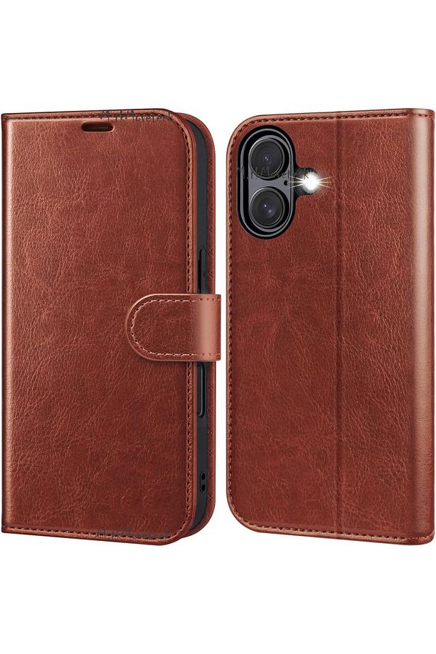 İphone 16 Kılıf 360 Tam Kaplar Deri Dokulu Kapaklı Cüzdanlı Kartlıklı Standlı Kartvizitli Kapak - 1