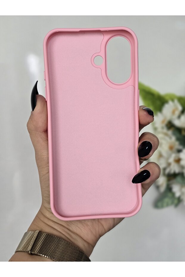 حافظة متوافقة مع هاتف Iphone 16 مخملية داخلية مطبوعة على شكل قلب - 3