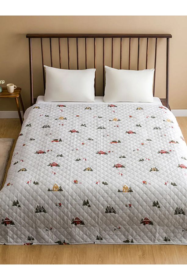 LCW HOME Karışık Baskılı Yılbaşı Temalı Çift Kiişilik Yatak Örtüsü 200x220 Cm - 2