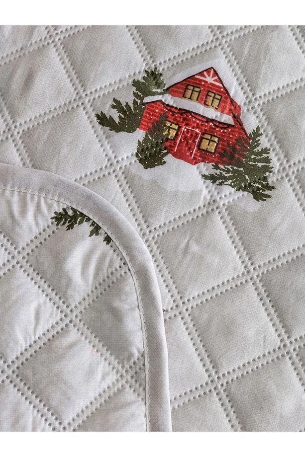LCW HOME Karışık Baskılı Yılbaşı Temalı Çift Kiişilik Yatak Örtüsü 200x220 Cm - 4