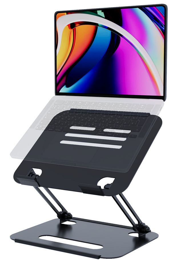 Basic 2 Tüm Modellerle Uyumlu Metal Kolay Ayarlanır Katlanabilir Ergonomik Laptop Standı Yükseltici - 1