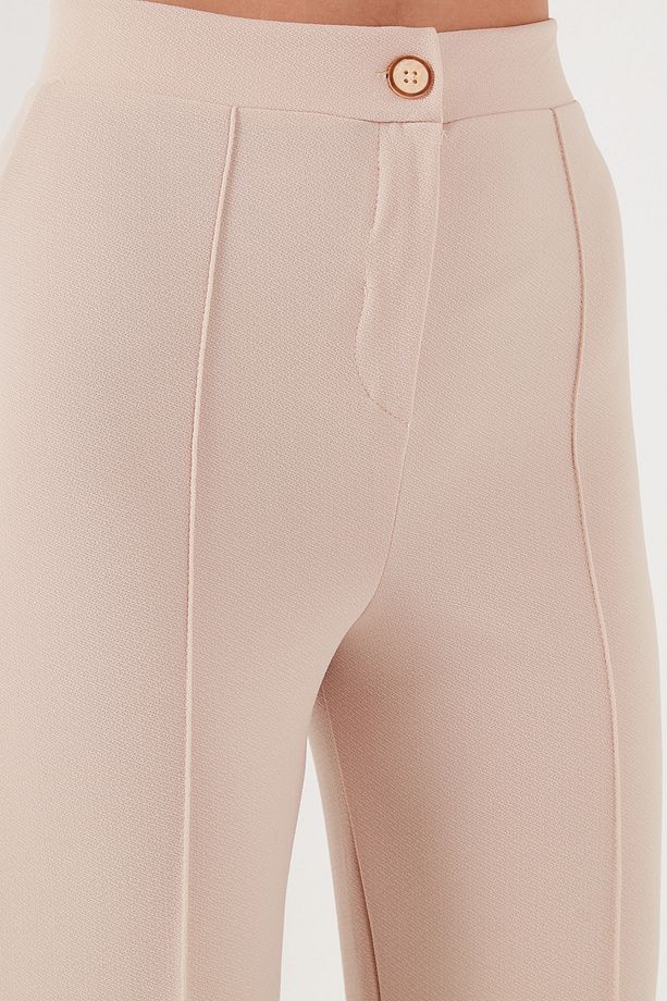 Standart Fit Çimalı Yüksek Bel Düz Paça Pantolon  PANTOLON 5865972 - 7