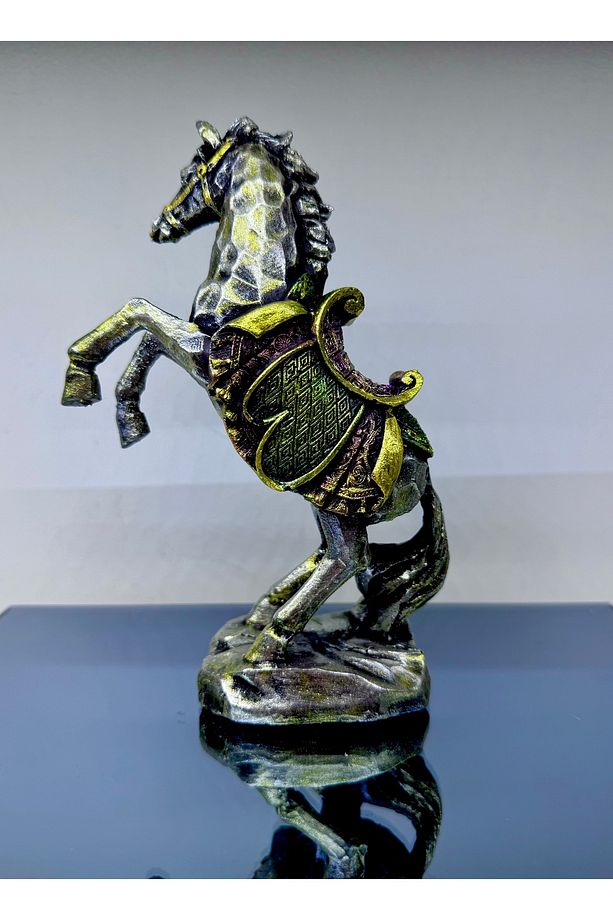 Küçük Boy Şahlanan At Biblo Heykel Ev Ofis Dekor Vitrin Süsü (20*14CM) - 1