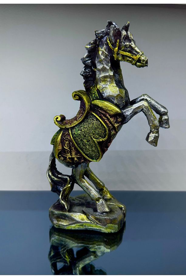 Küçük Boy Şahlanan At Biblo Heykel Ev Ofis Dekor Vitrin Süsü (20*14CM) - 4