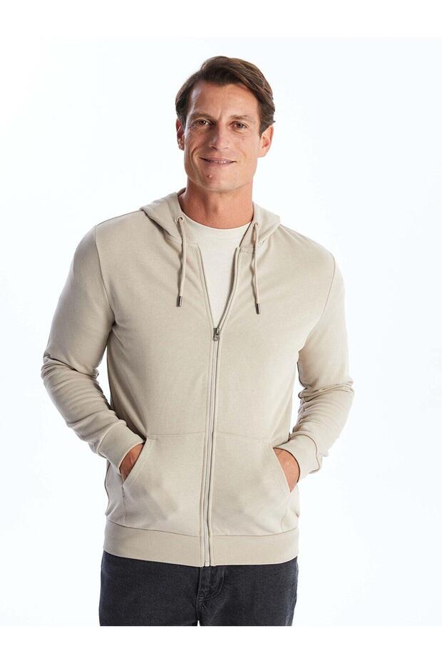 LCWAIKIKI Classic Hooded Long Sleeve Men's Zippered Sweatshirt