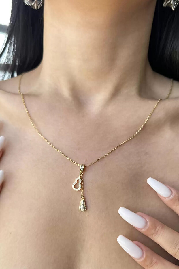 Gitar Figürlü Çelik Kolye - 1