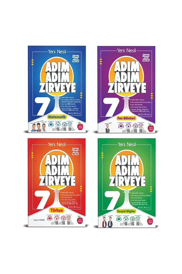 7. Sınıf Matematik Fen Türkçe Sosyal Adım Adım Zirveye Soru Bankası 4 Kitap - 1