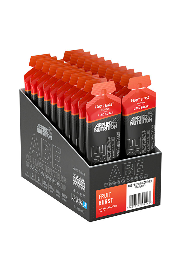 ABE Ultimate Pre Workout Food Supplement Gel, Fruit Burst, Box of 20 Pieces
