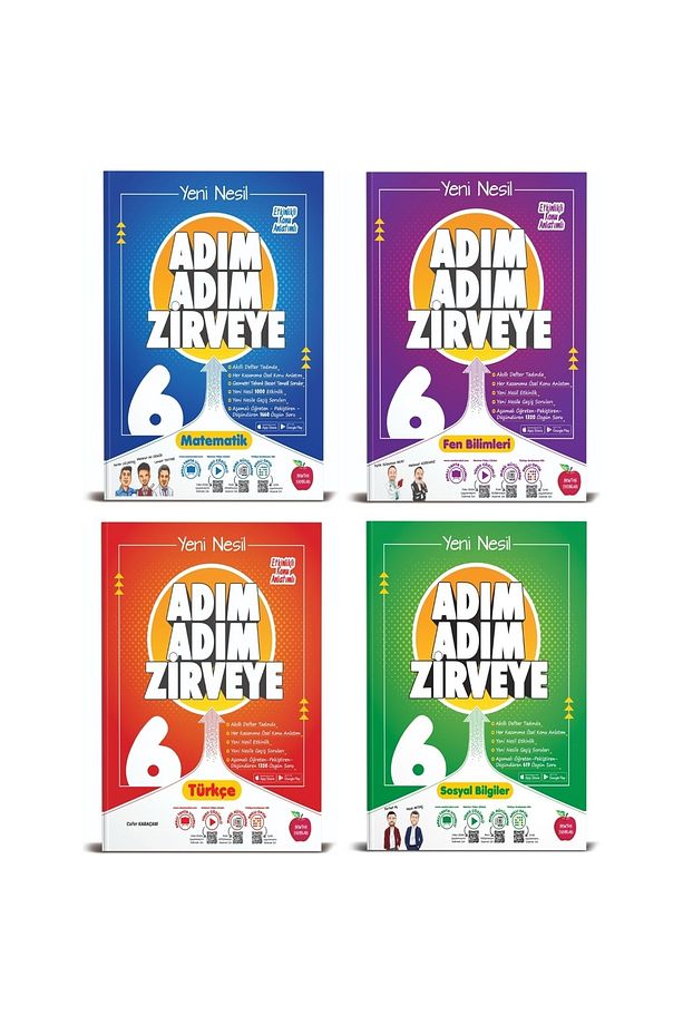 6. Sınıf Matematik+Fen+ Türkçe+ Sosyal Adım Adım Zirveye Soru Bankası 4 Kitap - 1