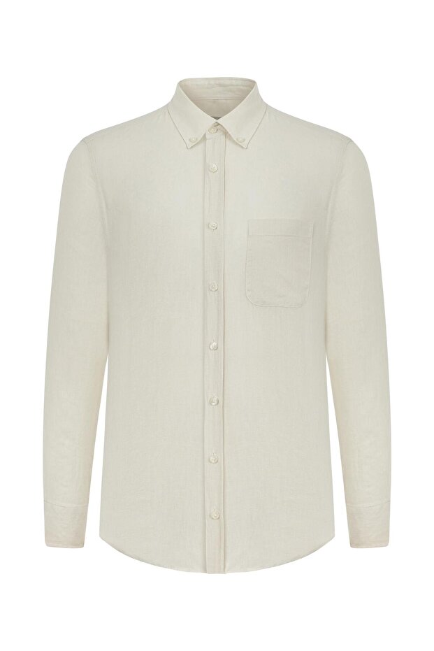 REGULAR FIT KETEN GÖMLEK - 5