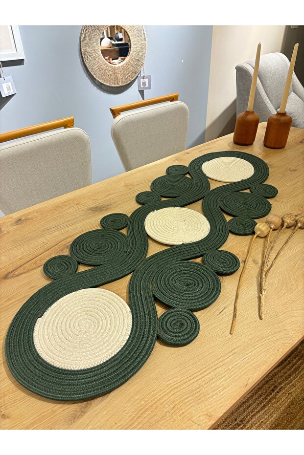Ahenk Jute Wicker Look Runner 40x110، مفرش طاولة بتصميم خاص، Jute Ranır، الجوت