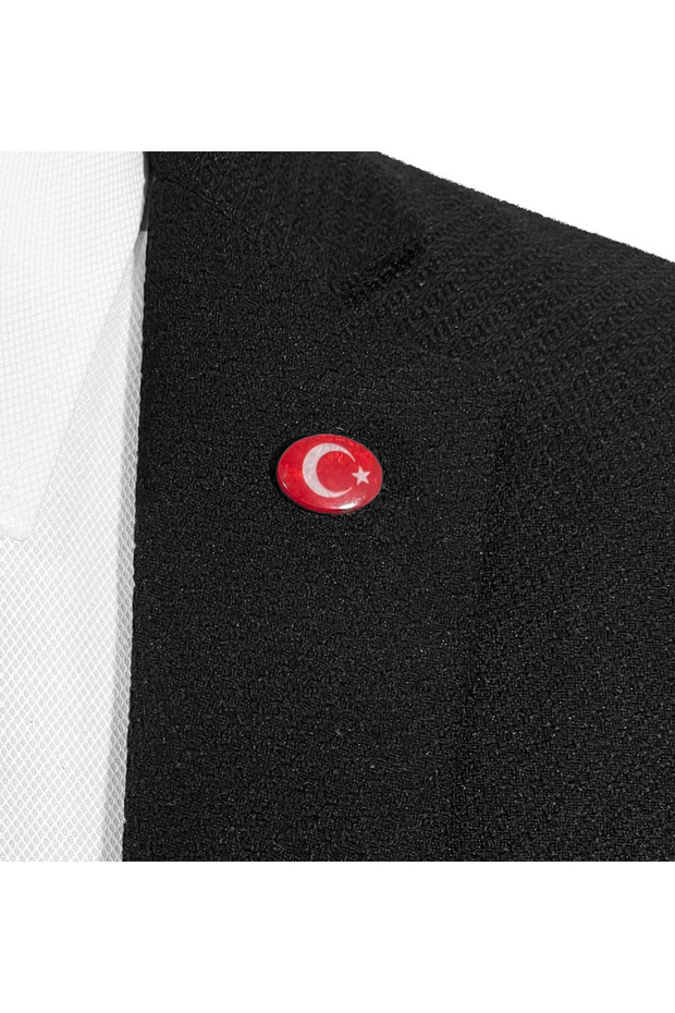 Türk Bayrağı Ceket Yaka İğnesi Broş - 3
