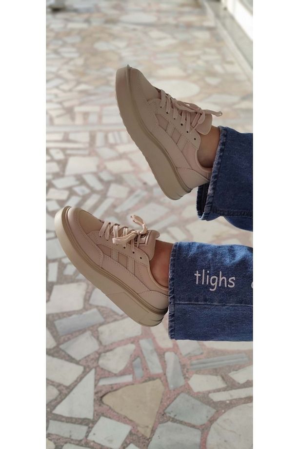Çiğdem Düz Taban Ekru Spor Ayakkabı 151 Unisex - 3