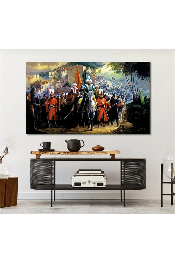 Fatih Sultan Mehmet Istanbul'un Fethi Kanvas Kanvas Canvas Tablo - 3