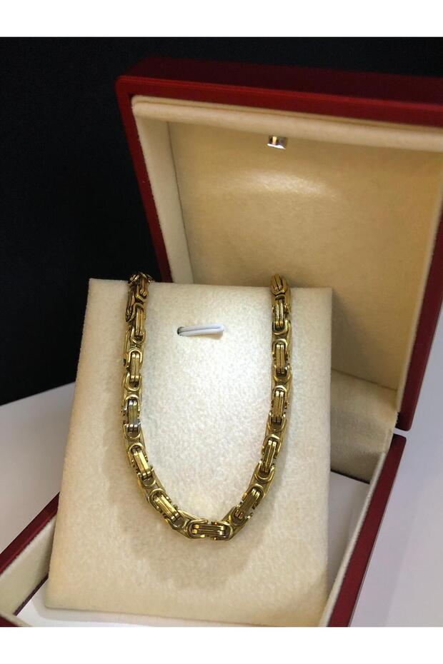 4.5mm Yellow Gold King Men's Steel Necklace • in Light Box • Sweetheart • Wife • Necklace to Dad
