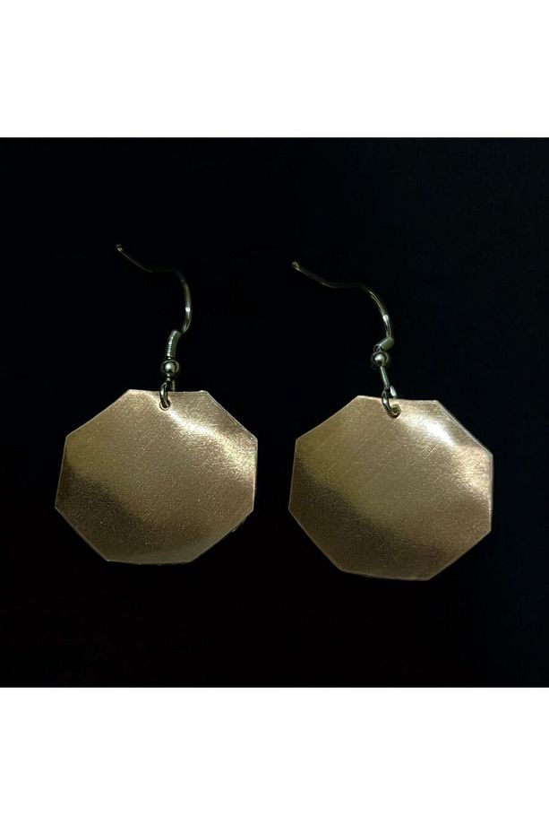 Bakır küpe, kupe, Bakır küpe modeli, işlemeli küpe, Saf bakır küpe, pembe küpe, kadın küpe - 4