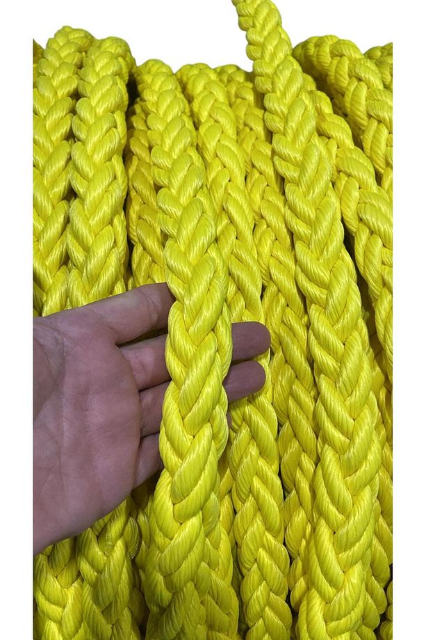 Sarı - 14 Mm 8 Kollu Yüzen Halat - 19 Metre - Poliproplen Halat - 4