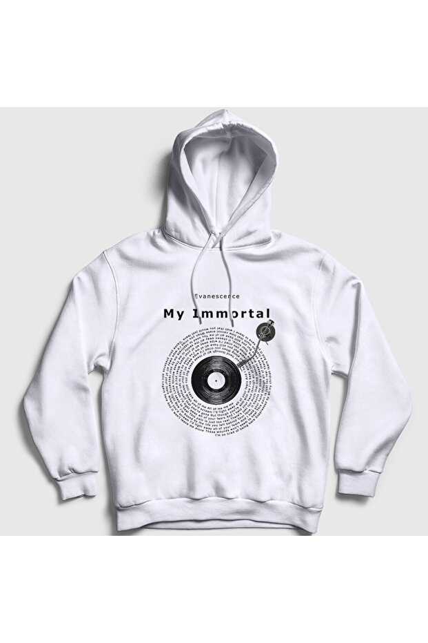 Unisex White My Immortal Music Evanescence Hooded Sweatshirt 503840Tt