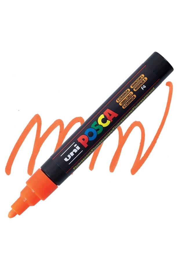 Uni Posca Water Based Poster Marker - PC-5M 1.8-2.5 Fluorescent Orange