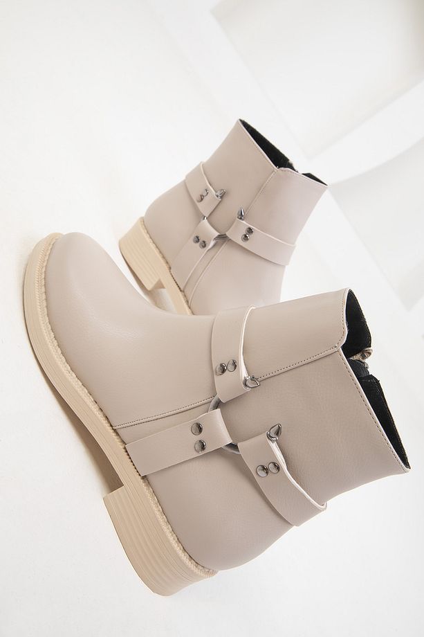 Bej Kadın Bot & Bootie 19796 - 2