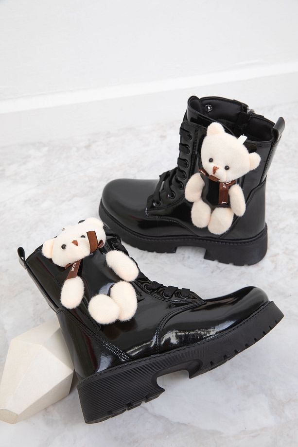 Siyah Rugan Çocuk Bot & Bootie 19836 - 3