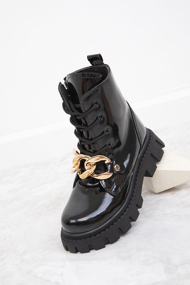 Siyah Rugan Çocuk Bot & Bootie 19811 - 4