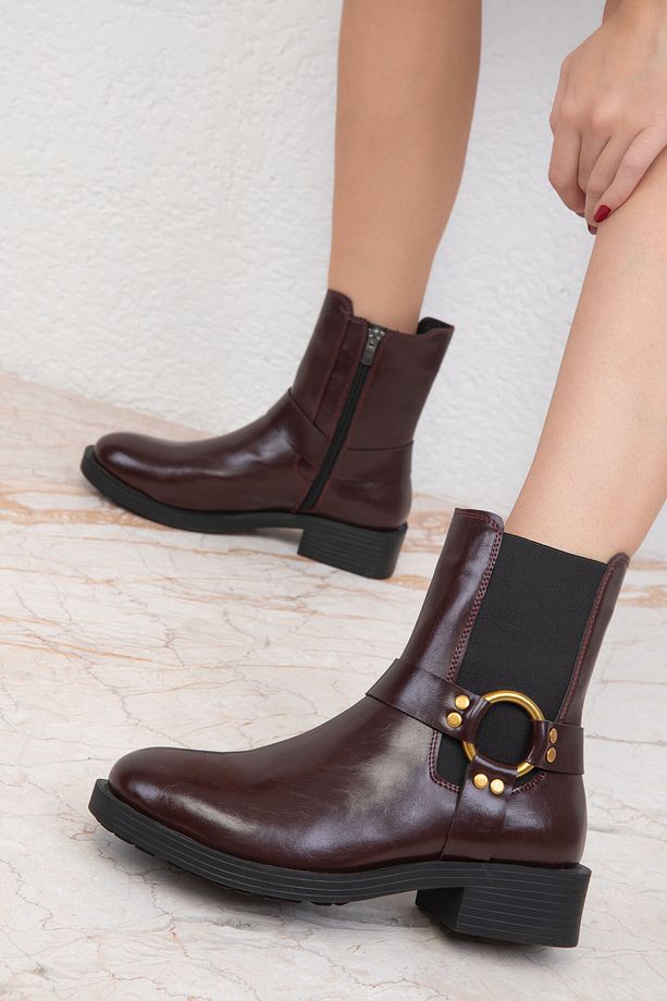Bordo Kadın Bot & Bootie 19832 - 1