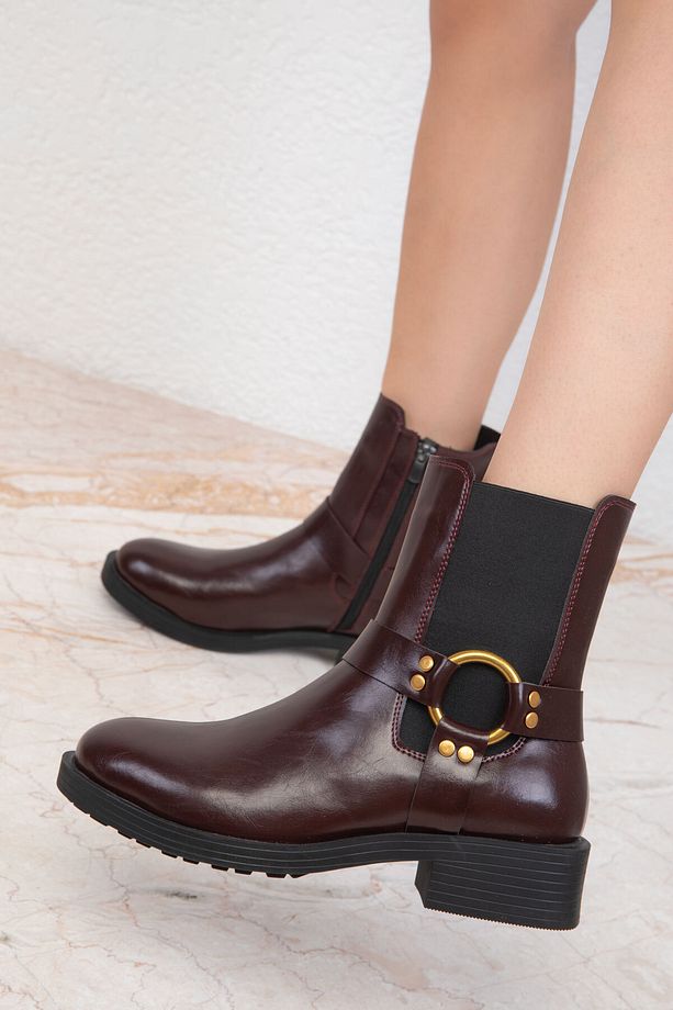 Bordo Kadın Bot & Bootie 19832 - 3
