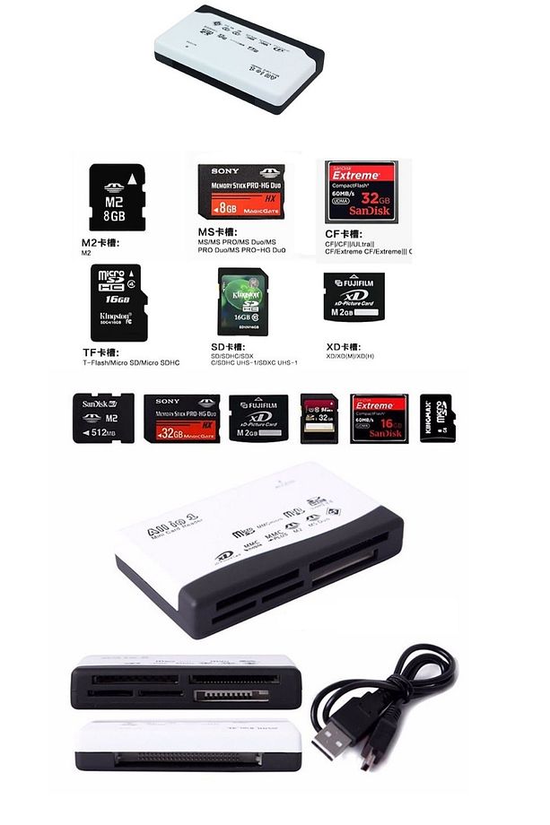 Çoklu Hafıza kart okuyucu Bütün Kartları okuyan Multi Card Reader - 1