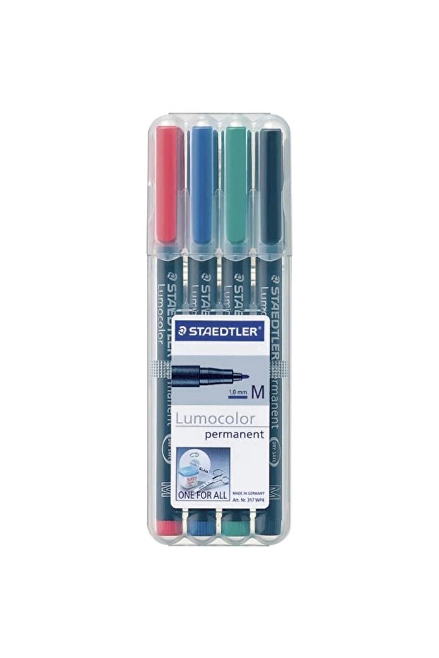 317 Wp4 Lumocolor Permanent Marker Kalem M 1.0mm 4'lü - 1