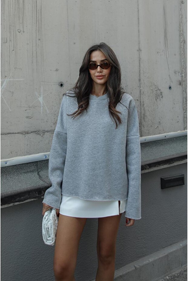 Gray Pratt Raised Slit Sweatshirt
