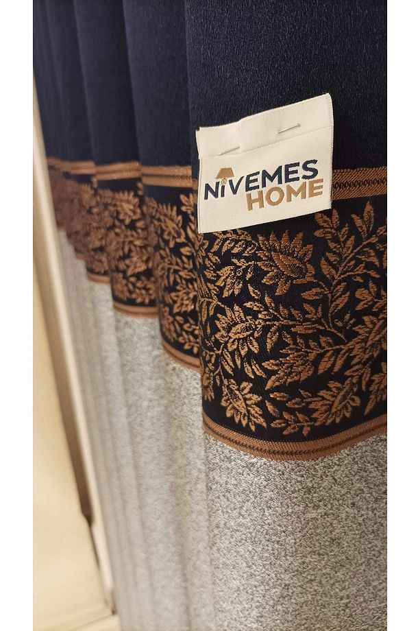 Nivemeshome Meta Gri/bronz 1/3 Sık Pile Fon Perde Apm - 7