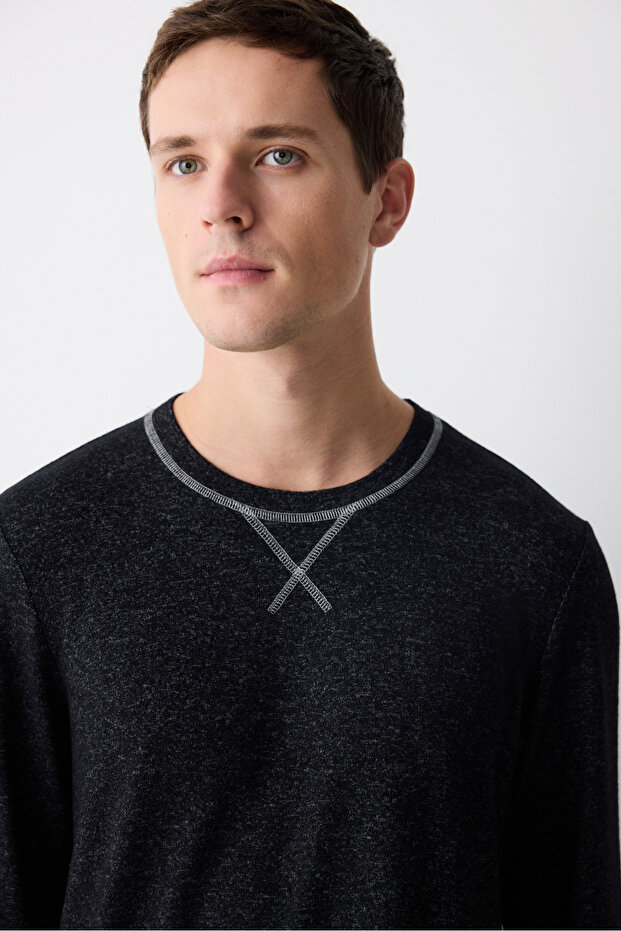 Basic Siyah Pantolon Pijama Takımı - 3