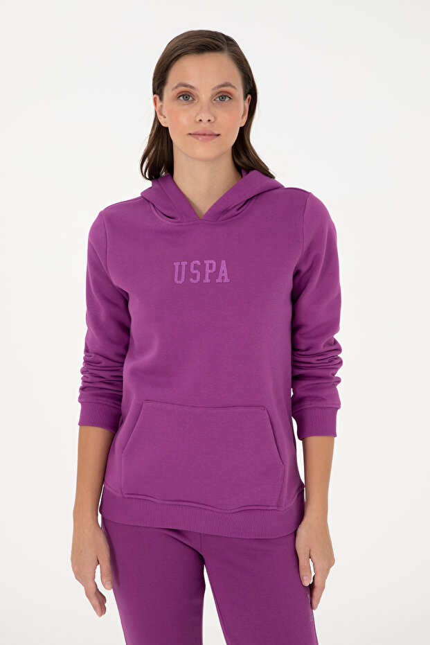 Women's Violet Basic Hooded Sweatshirt 50289536-Vr037