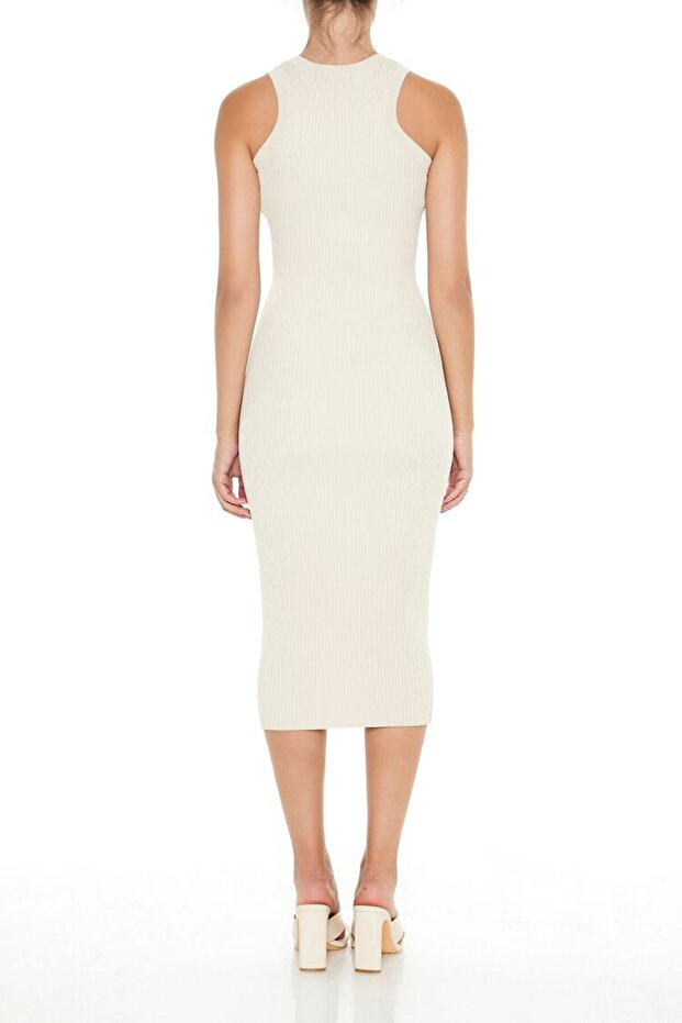 Triko Halter Yaka Midi Elbise - 4