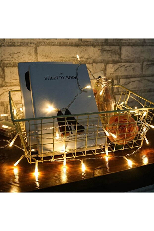 10 Metre 100 Ledli 8 Fonksiyonlu Dekoratif Lambader Sarı Lamba (4462) - 5