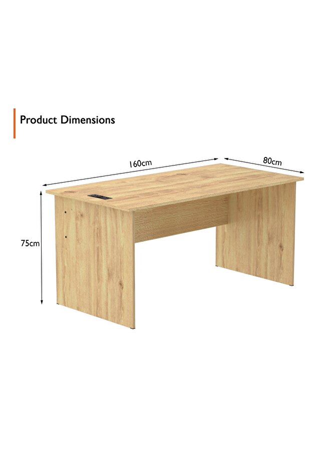 Writing Table With Desktop Socket And USB AC Port - Oak - 3