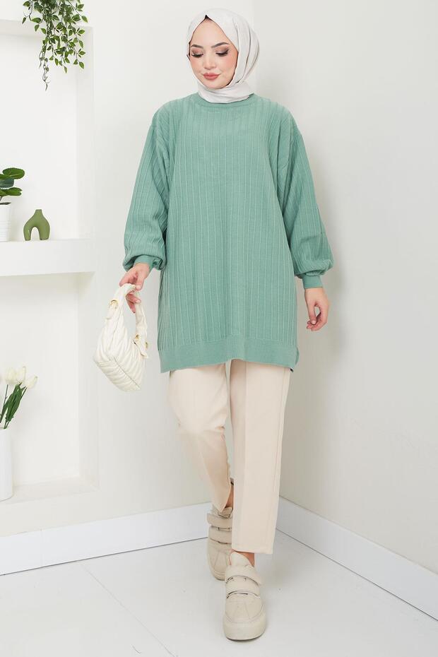 Balon Kol Triko Tunik Mint HM2519 - 2
