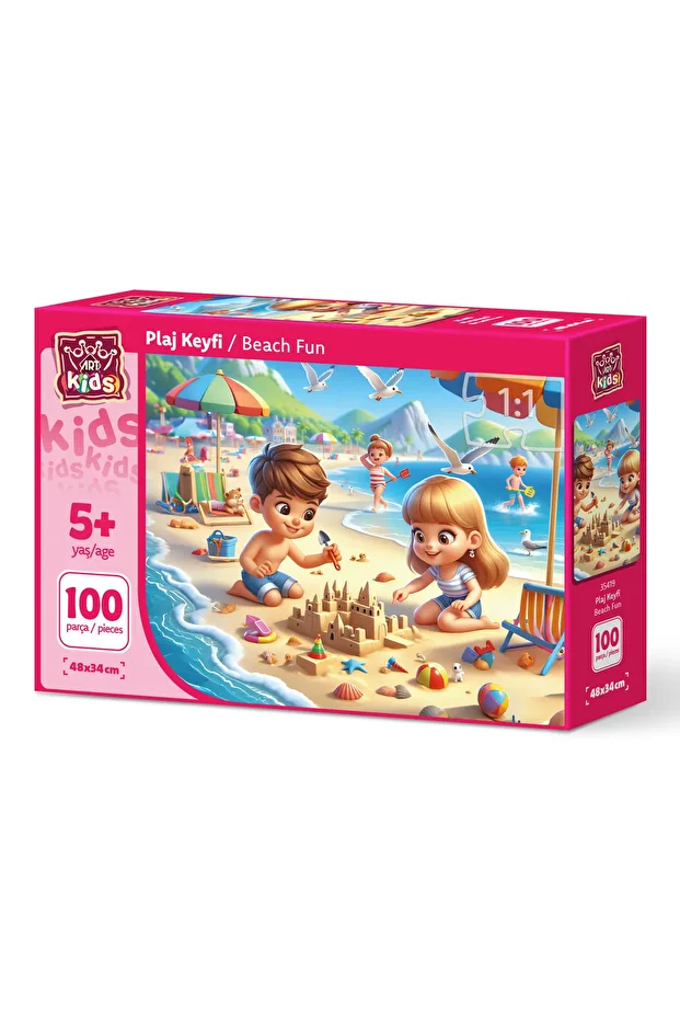 Art Çocuk Plaj Keyfi 100 Parça Puzzle - 1