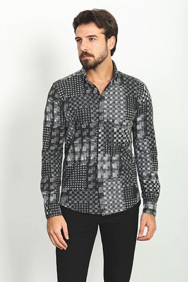 Shirt with Hidden Button - 4