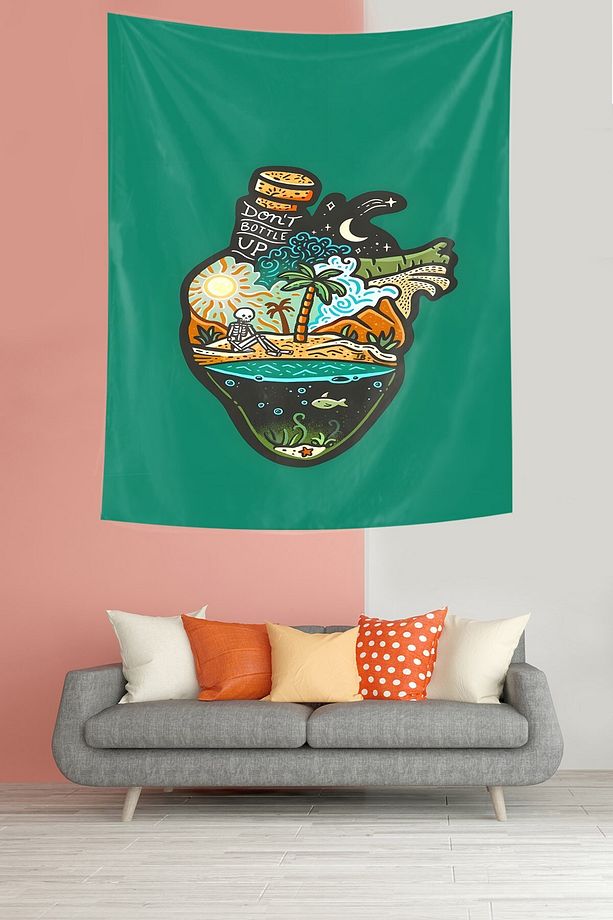 Kalpte Biriktirilenler İçe Yolculuk Leke Tutmaz Kumaş Duvar Örtüsü Duvar Halısı Tapestry - 2