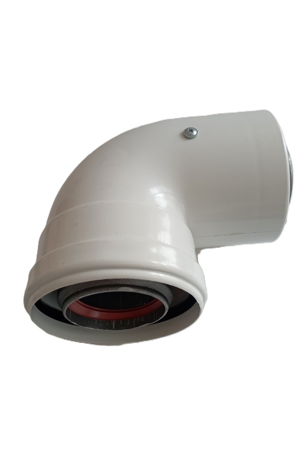 90 Derece Hermetik Kombi Baca Dirseği şofben baca dirseği - 1